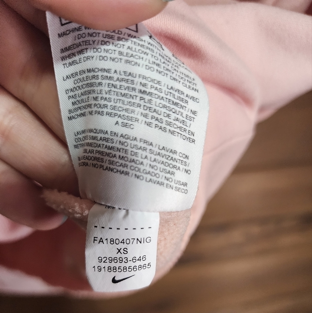 WOMENS light pink Nike drawstring hoodie​ - Picture 12 of 14